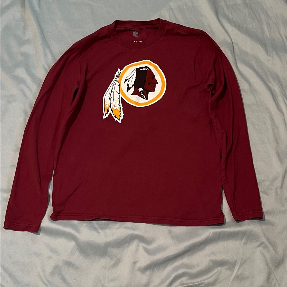 NFL Washington  Maroon Long Sleeve Shirt with Logo